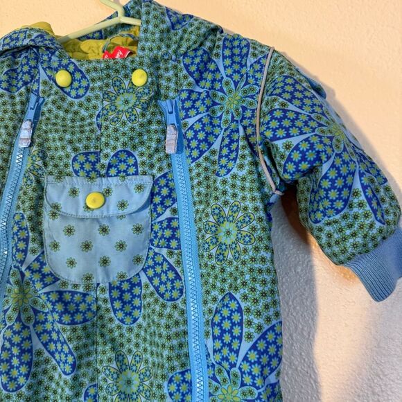 VTG Hanna Anderson Floral Blue and Green Kids winter outfit 70 - Picture 2 of 9